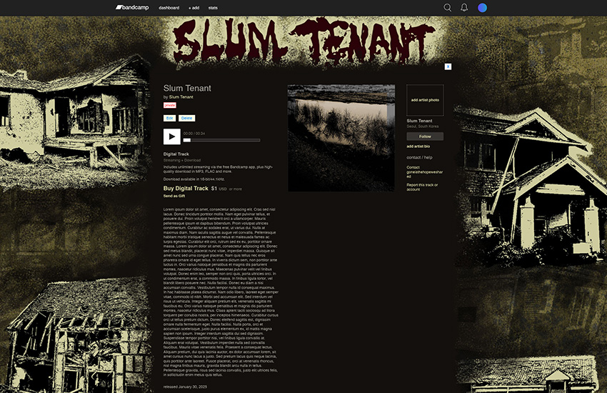 Bandcamp profile example